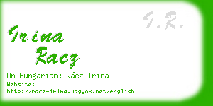 irina racz business card